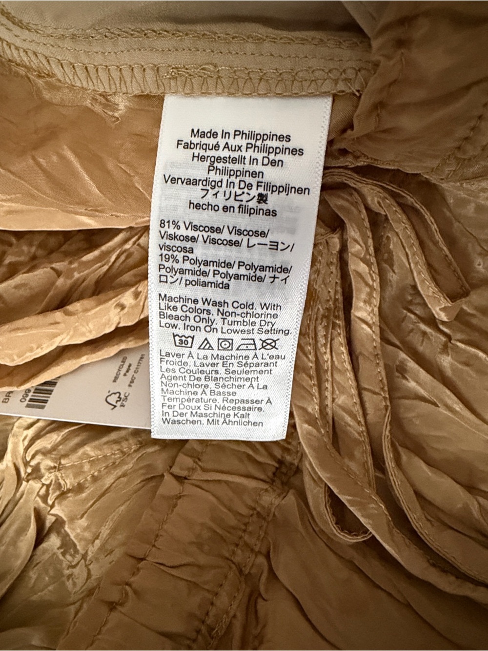 NWT J Crew New Soleil pant in crinkled viscose blend Honey Brown #327 - Picture 12 of 12